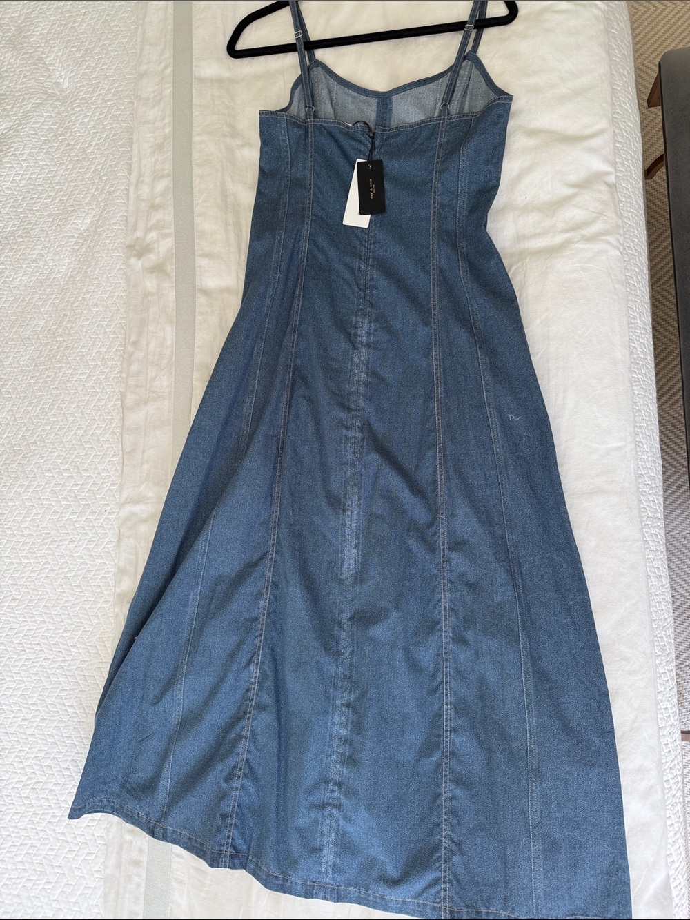 Rag & Bone Blue Denim A-Line Slip Dress - Picture 3 of 5